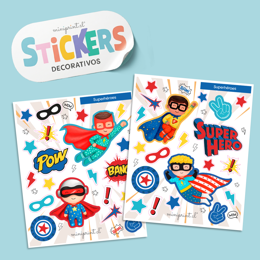 Stickers decorativos Superhéroes